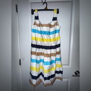 Nine West Blue and Tan Striped Dress